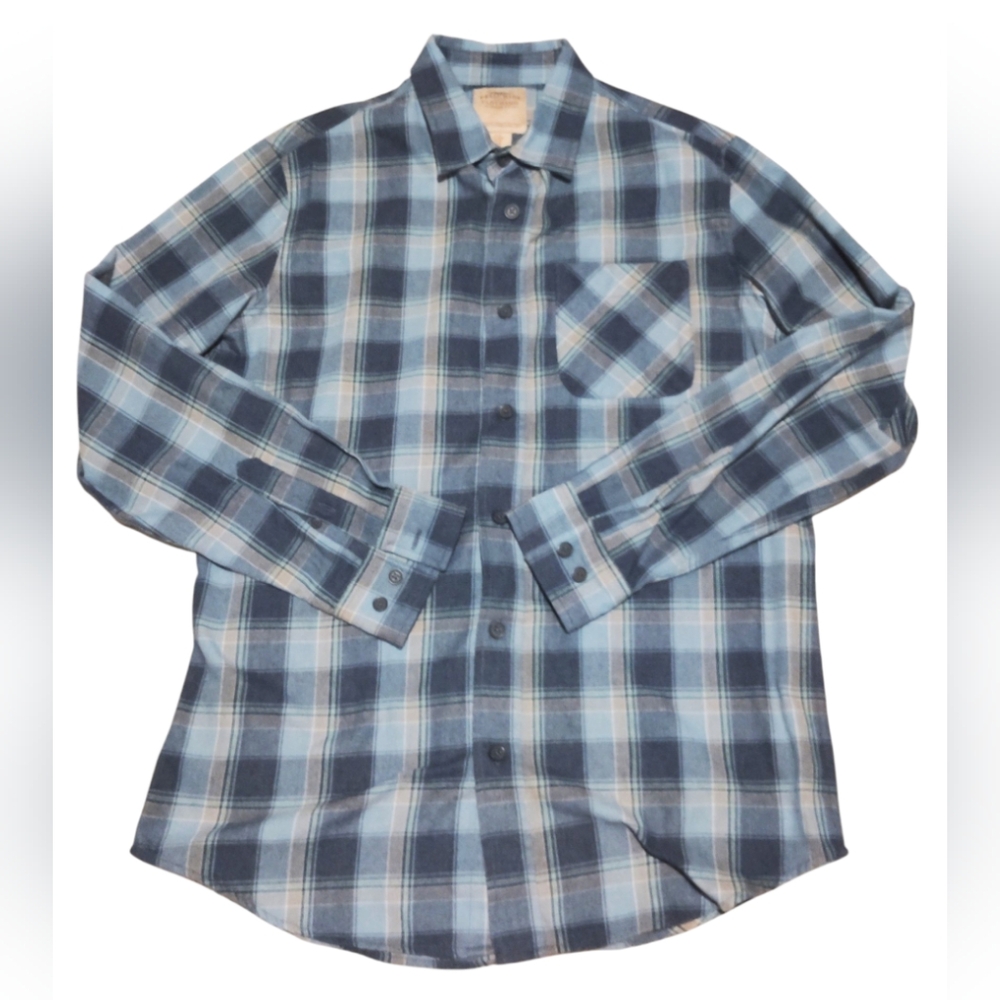 Telluride Clothing Company Plaid Flannel Shirt Men's Size M Blue Black